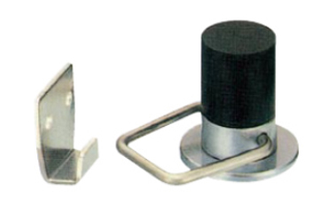 クマモト 棒型戸当(フック付・ビス止め)(亜鉛ダイカスト/サチライトクローム) D-600S